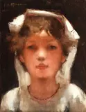 Copil cu năframa albă by George Demetrescu-Mirea, 1883, ulei pe pânză, sold Nov 2017