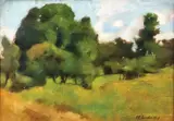Ștefan Luchian, Drum de ţară (la Brebu), 1908, pastel pe hârtie