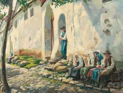 Hermann Morres, Stradă din Ardeal, 1943, ulei pe carton