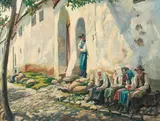 Hermann Morres, Stradă din Ardeal, 1943, ulei pe carton