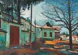 Sándor (Alexandru) Ziffer, Case la Baia Mare, ulei pe pânză