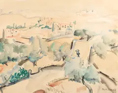 Ierusalim by Max W. Arnold, 1927, acuarelă pe hârtie lipită pe carton, offered Nov 2017