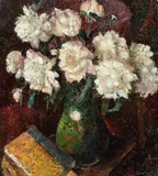 Leon Viorescu, Bujori, ulei pe carton