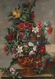 Flori în vas de teracotă by Școală Central Europeană, cca. 1900, ulei pe pânză, sold Oct 2017