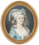 Aristocrată by început de sec. Xix Școală Franceză, pastel pe hârtie lipită pe pânză, sold Oct 2017