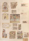 Merica Râmniceanu, Studiu pentru pictarea unei biserici, acuarelă, tuș și creion pe hârtie lipită pe carton