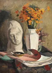 Elena Vavilyna, Natură statică de atelier, 1929, ulei pe carton