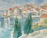 Portul Dubrovnik by Ecaterina Cristescu Delighioz, 1936, ulei pe pânză, sold Oct 2017