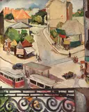 Bucureștiul vechi by Lucretia Mihail-Silion, 1943, ulei pe carton, offered Oct 2017