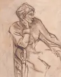 Theodor Pallady, Pe gânduri, 1917, tuș și laviu pe hârtie lipită pe carton