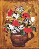 Titina Călugăru Căpitănescu, Ulcică cu flori, 1960, ulei pe hârtie