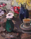 Paul Verona, Anemone, 1920, ulei pe carton