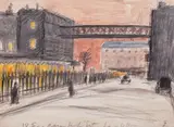 Gare de l'Est by Theodor Pallady, acuarelă și creion pe hârtie lipită pe carton, offered Sep 2017