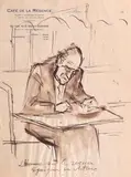 Theodor Pallady, Café de la Régence, tuș și laviu pe hârtie lipită pe carton