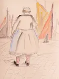 Bretonă by Theodor Pallady, acuarelă și creion pe hârtie lipită pe carton, offered Sep 2017