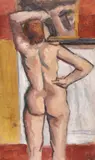 La oglindă by Theodor Pallady, ulei pe hârtie lipită pe carton, offered Sep 2017