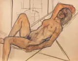 Nud pe chaisse-longue by Theodor Pallady, creion și acuarelă pe hârtie, sold Sep 2017