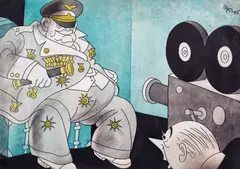 Iosif Ross, Mareșalul Göring în momentul predării, 1945, acuarelă și tuș pe hârtie lipită pe carton