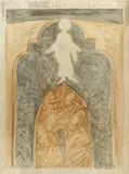 Ion Grigorescu, Săptămâna a XV-a. Vineri. Hristos umblând pe mare, 1994, acuarelă pe hârtie