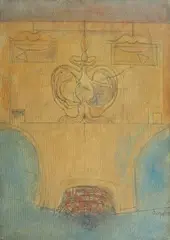 Alexandru Chira, Studiu pentru Stereopoem, 1977, ulei şi creion pe pânză