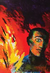 Alexandru Rădvan, Peştera, 2012, acrilic pe pânză