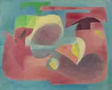 Gheorghe Iacob, Compoziţie în roz, 1970, ulei pe pânză