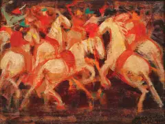 Cai de paradă by Magdalena Rădulescu, ulei pe pânză, offered Jul 2017