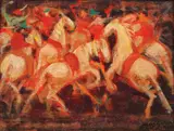 Cai de paradă by Magdalena Rădulescu, ulei pe pânză, offered Jul 2017