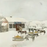Peisaj cu birt by Constantin Piliuță, 1983, ulei pe pânză, sold Jul 2017