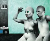 Laura Covaci, Îndrăgostiţi, acrilic pe pânză