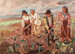 La câmp by Nicolae Enea, ulei pe carton, offered Jun 2017