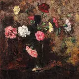 Pahar cu garoafe by Octav Băncilă, ulei pe pânză, sold Jun 2017