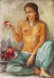 Vera Veslovschi Niţescu, Odaliscă, ulei pe carton
