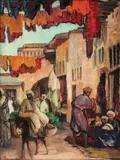 Scenă din Marrakech by Stefan Popescu, 1929, ulei pe pânză, sold Jun 2017