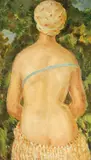 Nud cu spatele (Gürli) by Nicolae Tonitza, 1938, ulei pe carton, offered Jun 2017