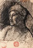 Lucreţia by Gheorghe Petrașcu, tuş şi laviu pe hârtie lipită pe carton, sold Jun 2017