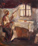 La lumina dimineții by Rudolf Schweitzer–Cumpăna, ulei pe carton, offered Jun 2017
