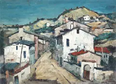 Balcic by Jean Cheller, ulei pe carton, sold Jun 2017