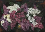 Flori de liliac by Octav Băncilă, ulei pe pânză, sold Jun 2017
