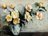 Trandafiri by Constantin Isachie Popescu, ulei pe carton, sold Jun 2017