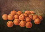 Constantin Daniel Stahi, Natură statică cu caise, 1874, ulei pe pânză lipită pe carton