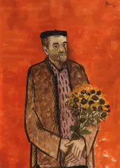 Florar by Sorin Ilfoveanu, 1990, tempera pe hârtie, offered May 2017