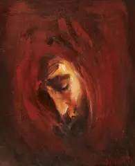 Adrian Ghenie, Christ, 1997, ulei pe pânză lipită pe PFL