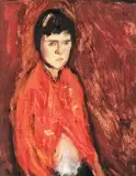 Corneliu Baba, Ochi albaştri, ulei şi tempera pe hârtie
