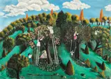 La cules în livadă by Ion Niţă-Nicodin, 1968, ulei pe pânză, offered May 2017