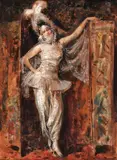 Dansatoare orientală by Nicolae Vermont, 1924, ulei pe carton, sold May 2017