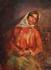 Visare by Nicolae Vermont, ulei pe pânză lipită pe carton, sold May 2017