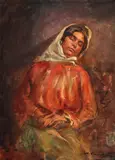 Visare by Nicolae Vermont, ulei pe pânză lipită pe carton, sold May 2017