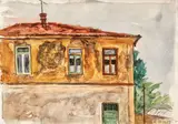 Mady (Medi) Wechsler, Casă la Sulina (III), 1983, acuarelă pe hârtie