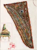 Vasile Pop-Negreşteanu, Clavecin pentru eternitate, 2017, acrilic, pastel creion pe hârtie și pânză lipită pe PFL, lemn